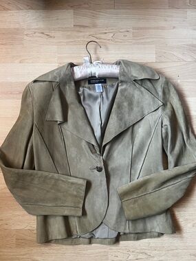 Jones New York Olive-Toned Suede Blazer